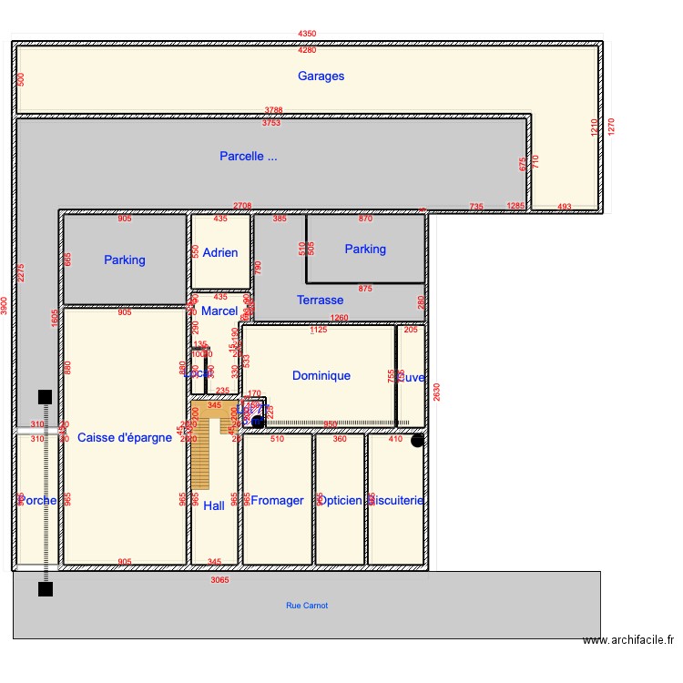 Wimereux - Carnot - Travaux. Plan de 25 pièces et 1340 m2
