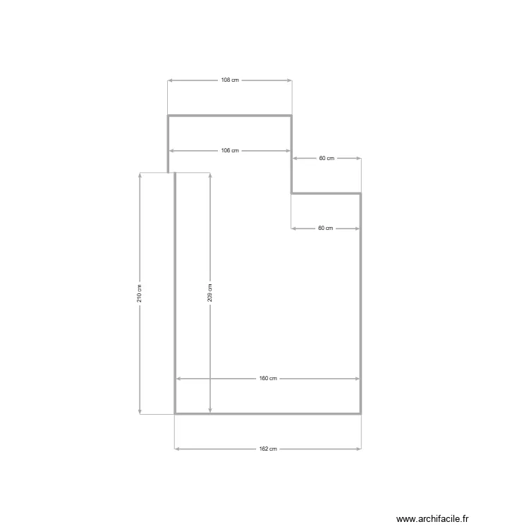 cuisinette avec cotations. Plan de cuisinette avec cotations. Plan de