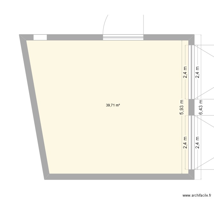 garage. Plan de 1 pièce et 40 m2