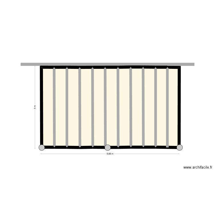 carport. Plan de 10 pièces et 20 m2