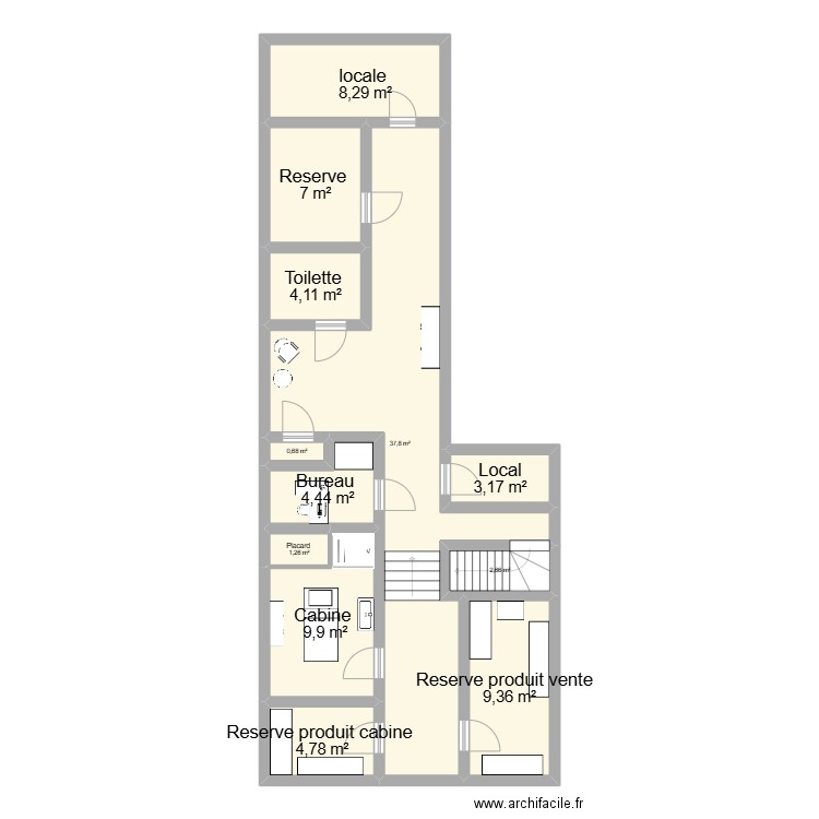 partie insitut. Plan de 12 pièces et 93 m2