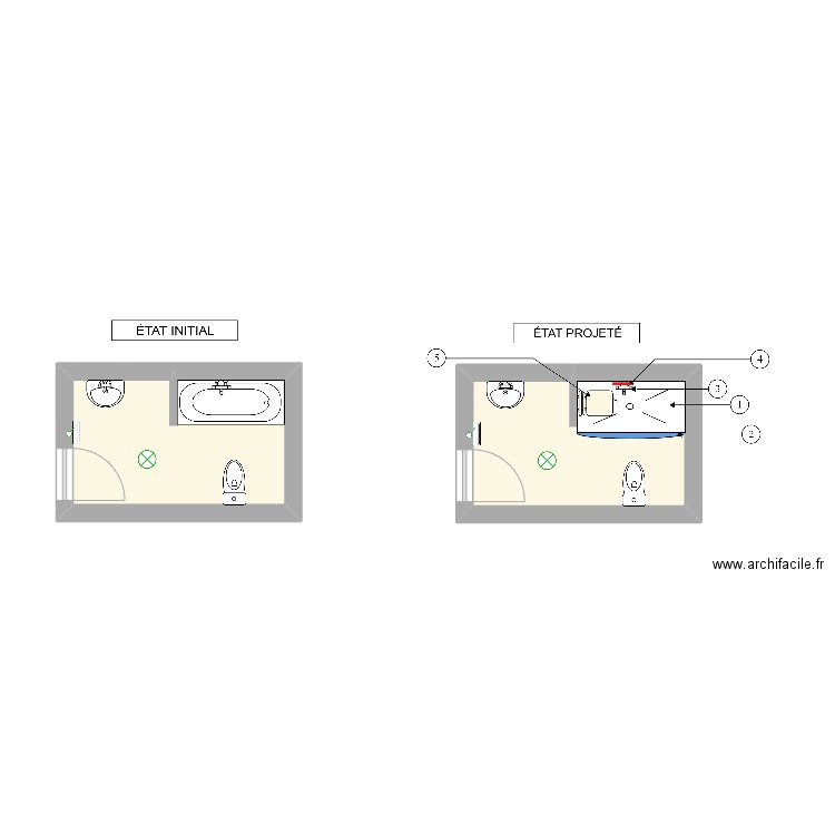 DELCROIX. Plan de 2 pièces et 12 m2