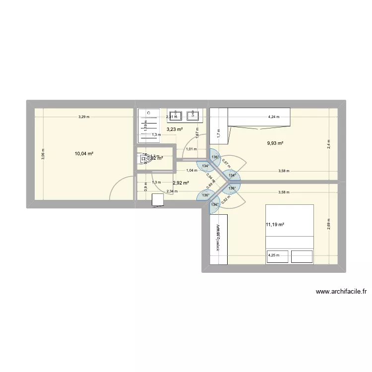 geso. Plan de 6  et 38 m²
