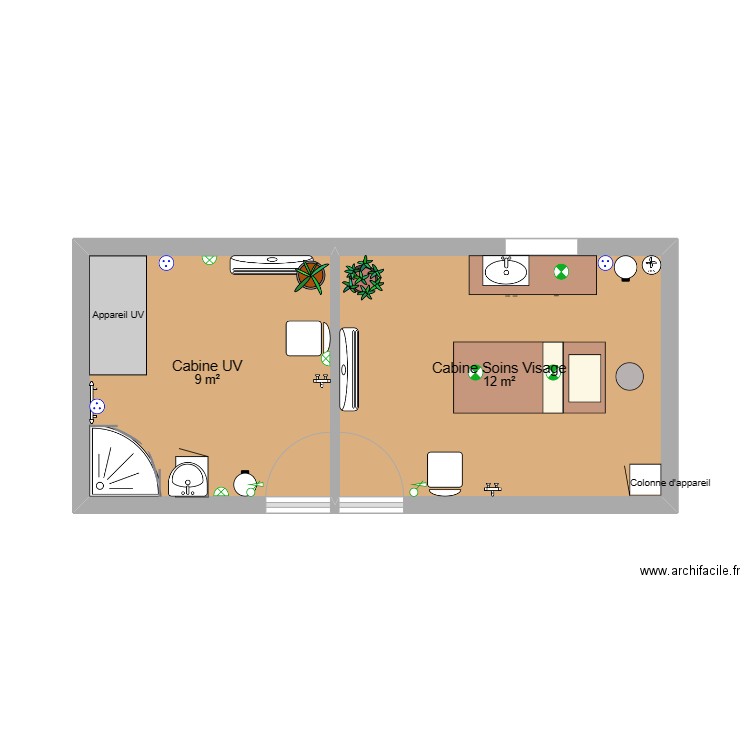Cabine UV SOINS VISAGE. Plan de 0 pièce et 0 m2