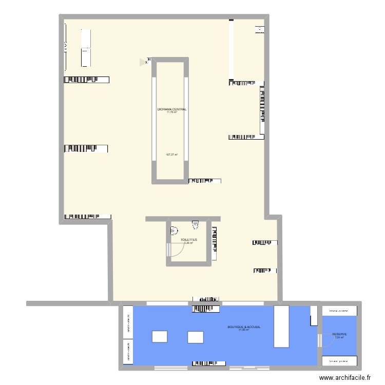 MUSEE. Plan de 5 pièces et 258 m2