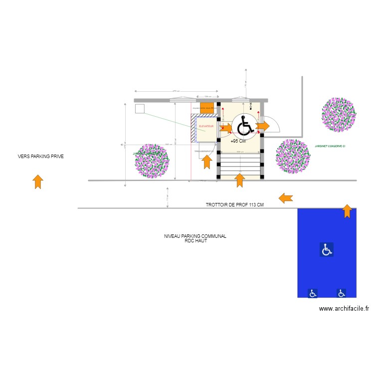 SCI PASTEUR ACCES PROJET ELEVATEUR  26042024. Plan de 2 pièces et 11 m2