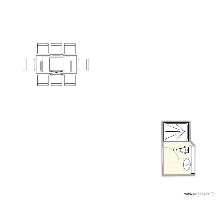 SDD KOENIG RDC. Plan de 1 Pièce et 3 m²