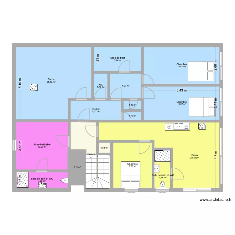 CORBARIEU 1ERE bgf. Plan de 17  et 134 m²