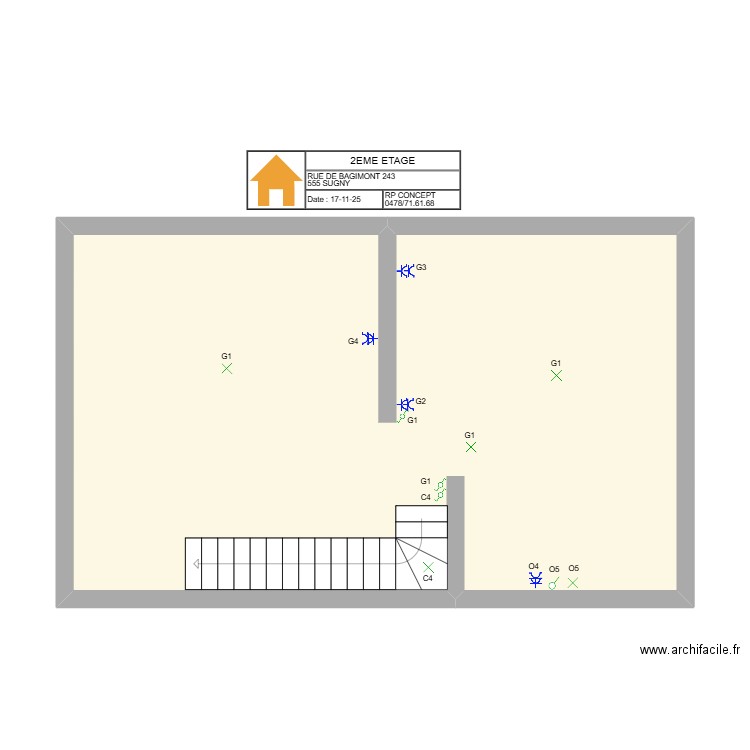 SUGNY 2EME. Plan de 1 pièce et 51 m2