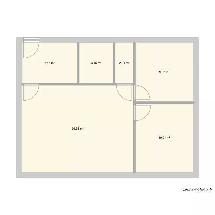 Tr&eacute;vignin. Plan de 6  et 59 m²