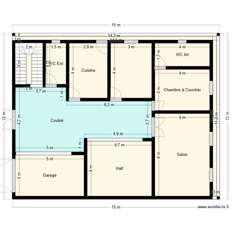 plan 15 * 12 client 46 88 89 15 2. Plan de 11 pièces et 154 m2