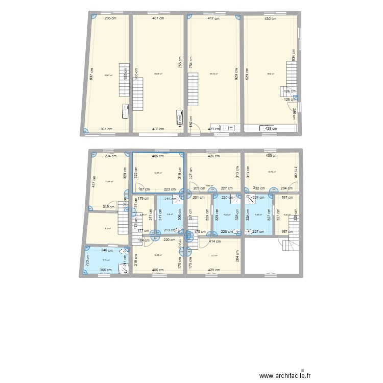 noidans  rez de chaussé. Plan de 17 pièces et 282 m2