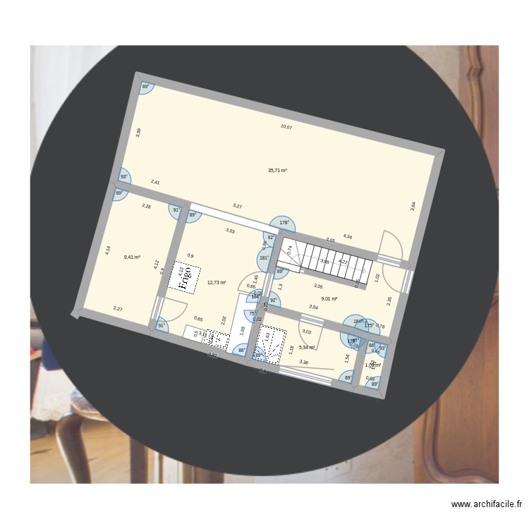 huttenheim maison. Plan de 6 pièces et 73 m2