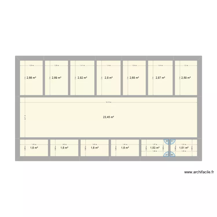 2eme pension. Plan de 14  et 52 m²