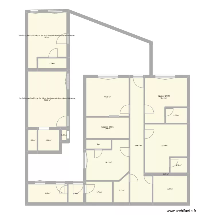 Saint-agne RDC. Plan de 21  et 152 m²