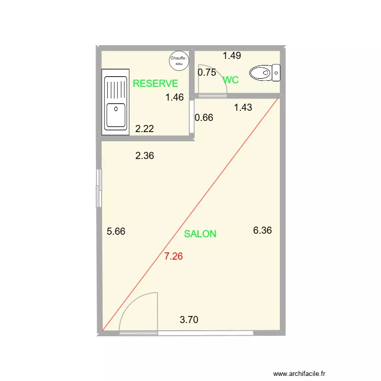 MAS SALON COIFFURE NIMES MESURAGE. Plan de 3 Pièces et 21 m² MAS SALON COIFFURE NIMES MESURAGE. Plan de 3 Pièces et 21 m²
