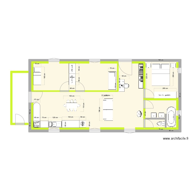 malou 2. Plan de 1 pièce et 78 m2