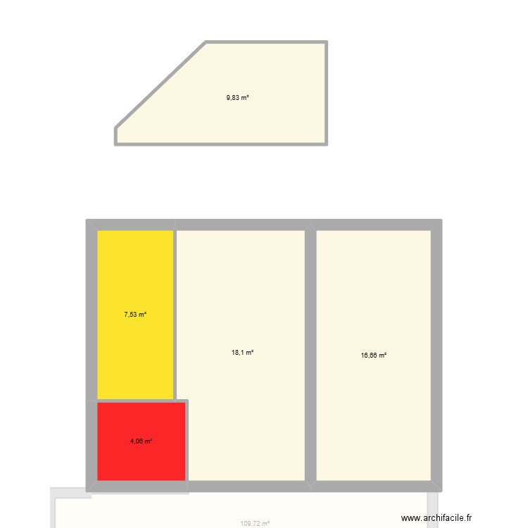 beclier. Plan de 7 pièces et 170 m2