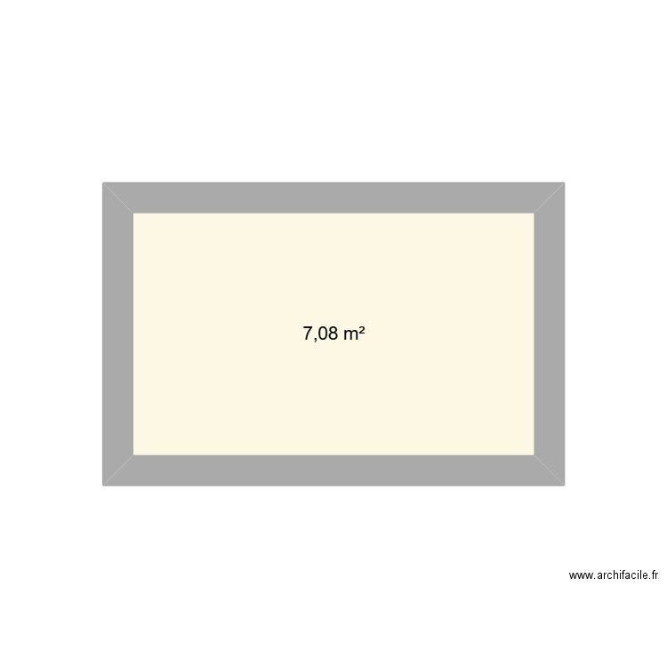 plant. Plan de 1 pièce et 7 m2