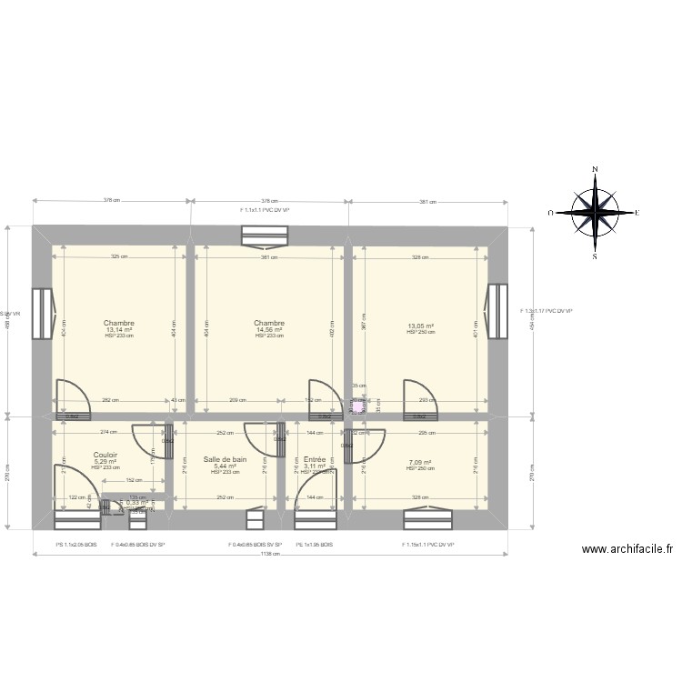 ML24003246 ZRIED. Plan de 9 pièces et 62 m2