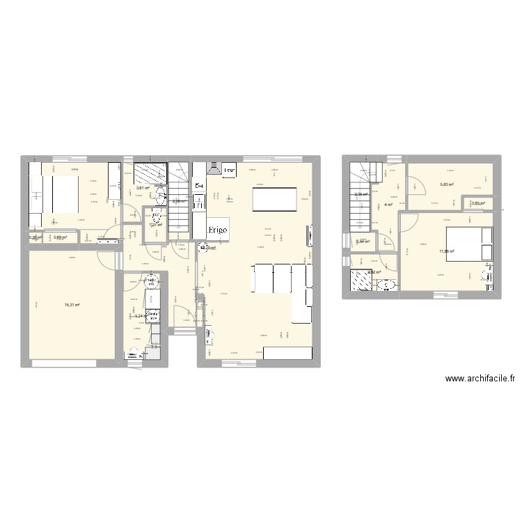 plan interieur. Plan de 15 pièces et 112 m2
