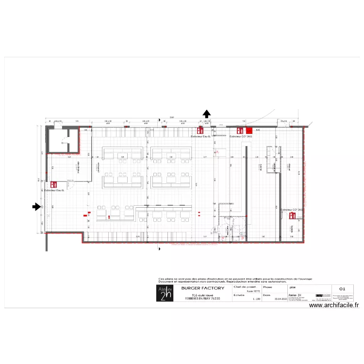 Burger Factory Ferrieres en Bray. Plan de 