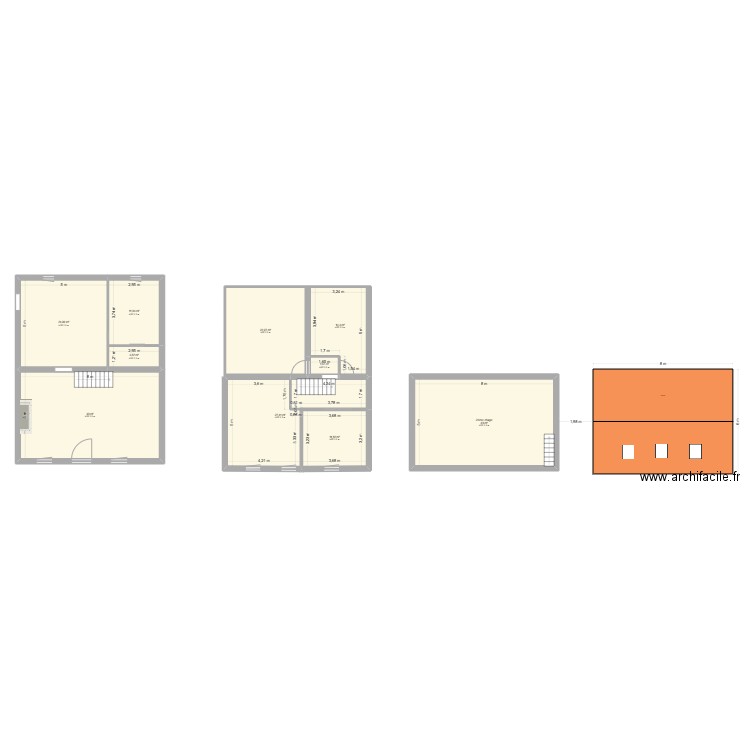 maison4. Plan de 10 pièces et 198 m2