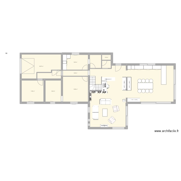 La Cadière 2. Plan de 8 pièces et 176 m2