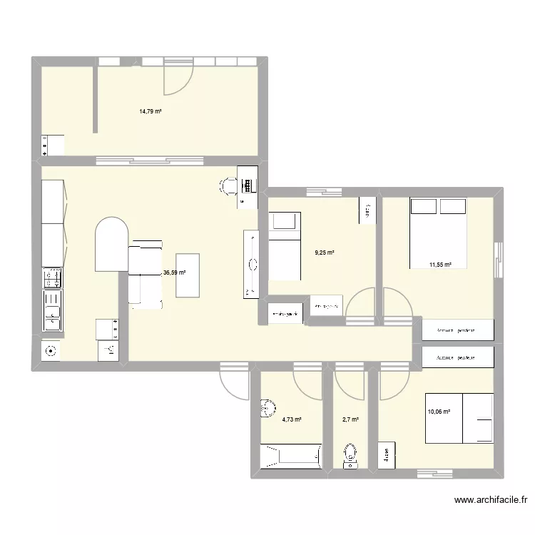 SAINT MARTIN. Plan de 7  et 90 m²