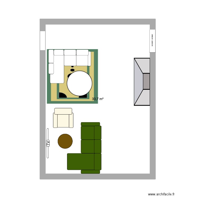 maison. Plan de 1 pièce et 34 m2