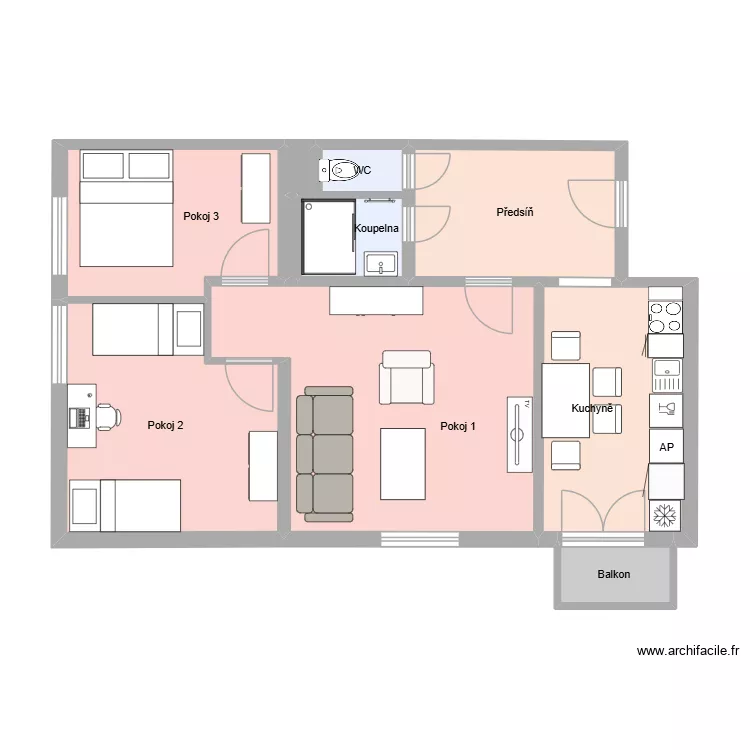 Komensk&eacute;ho 667 byt 10 OV. Plan de 10  et 62 m²