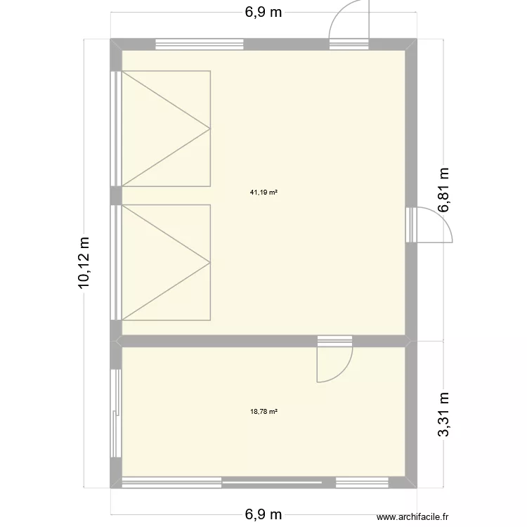 garage. Plan de 2 et 60 m² garage. Plan de 2 et 60 m²