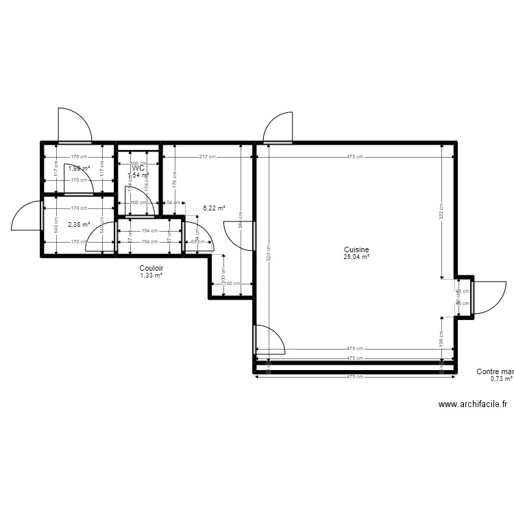 GROLIER. Plan de 8 pièces et 39 m2