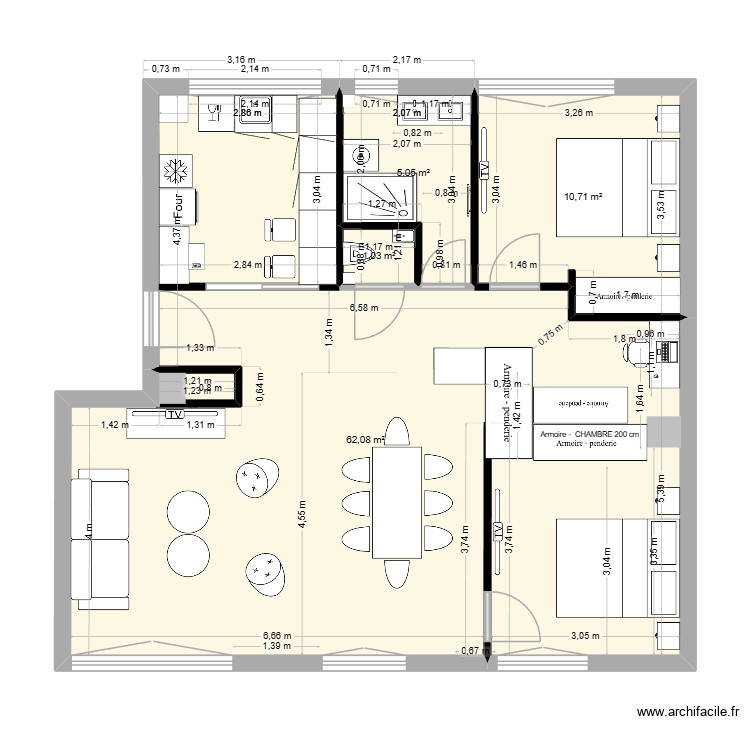 GAUTIER papa 11 armoire salon cuisine\'modif bureau. Plan de 0 pièce et 0 m2 GAUTIER papa 11 armoire salon cuisine\'modif bureau. Plan de 0 pièce et 0 m2