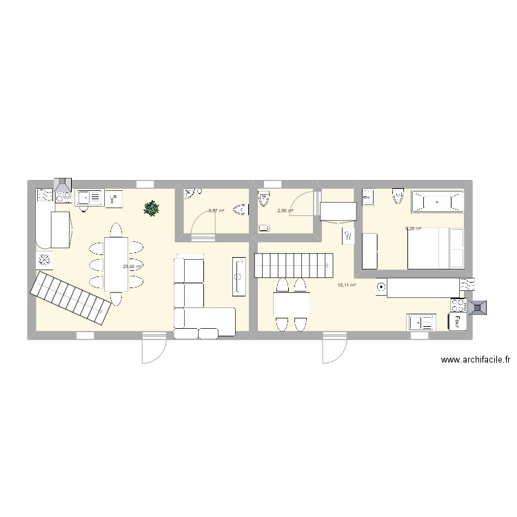 gites rdc. Plan de 0 pièce et 0 m2