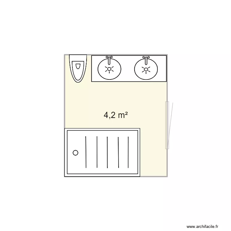 SDB AVEC WC 2 . Plan de 