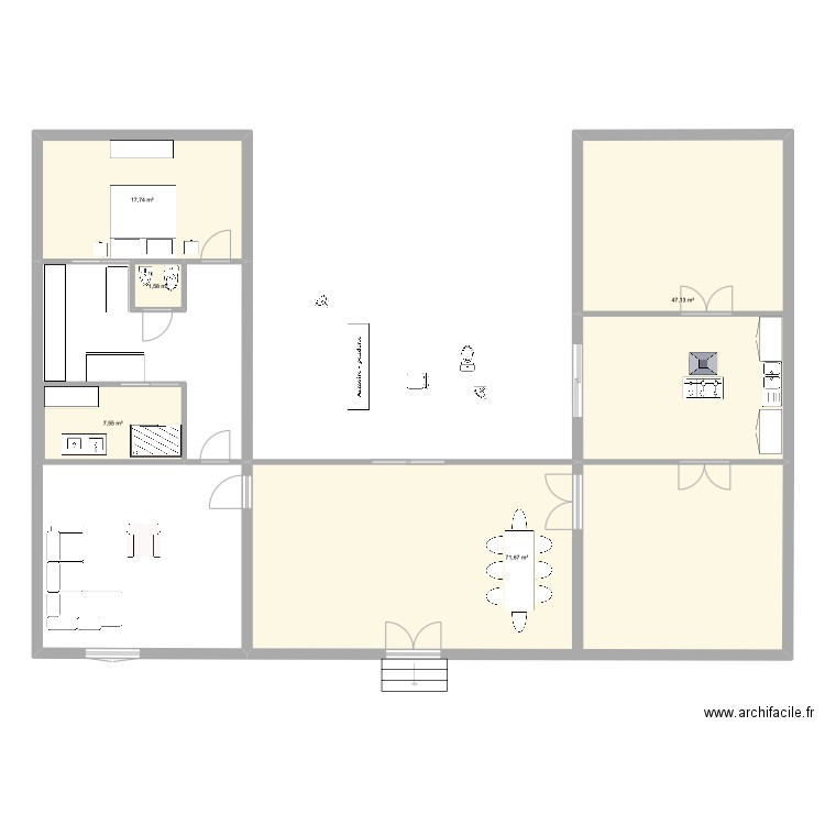 bressanne. Plan de 5 pièces et 146 m2