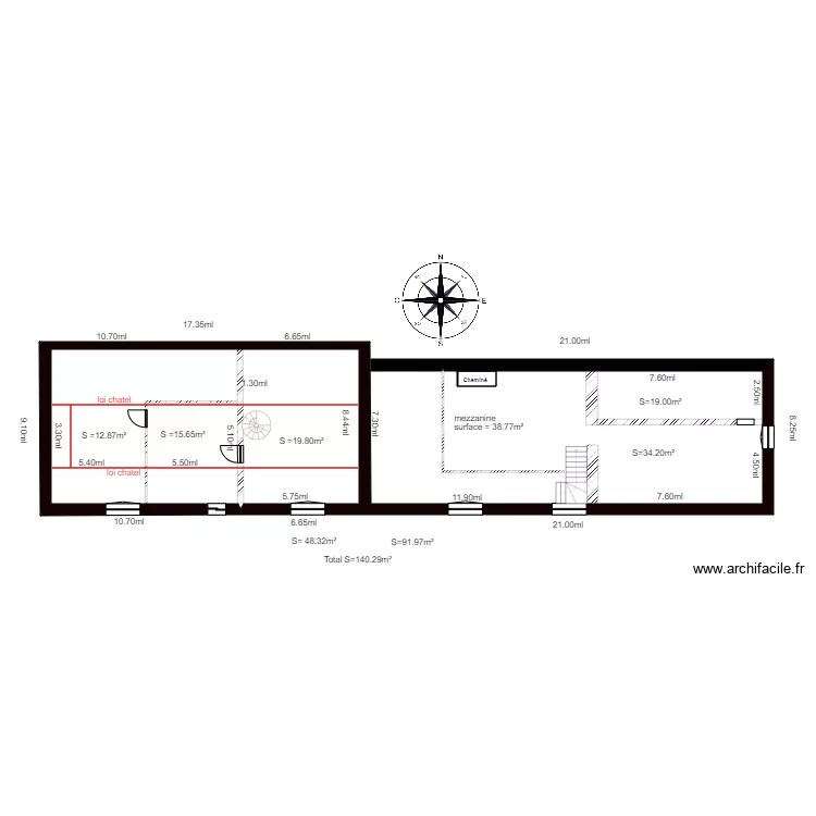    Existant Etage    Cyril  . Plan de 
