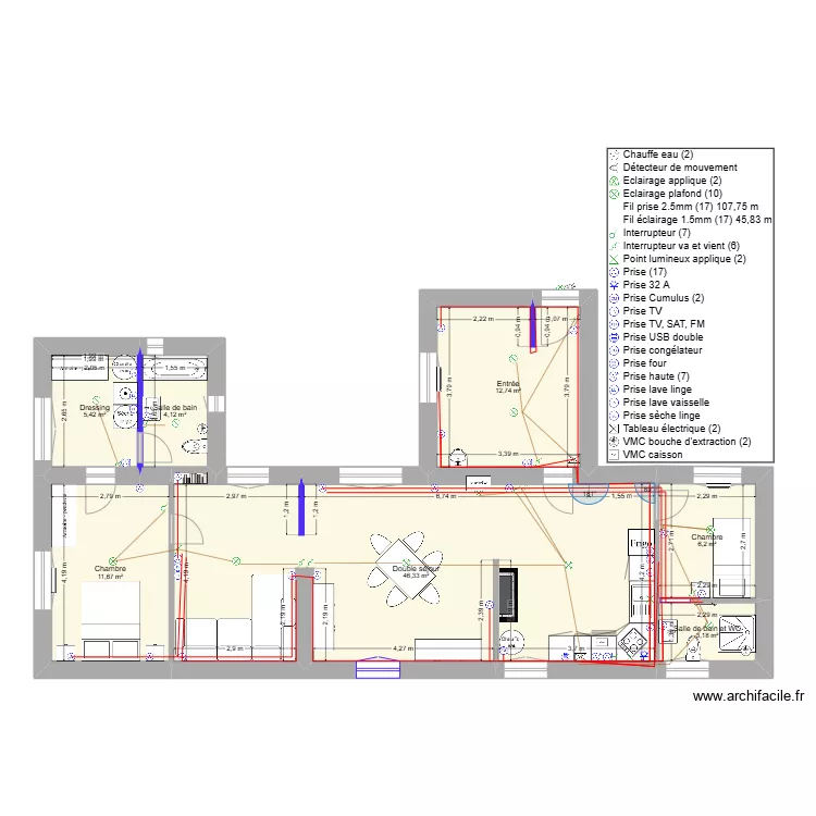 maison Lucia electricité. Plan de maison Lucia electricité. Plan de