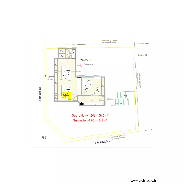 R+4 / RH / Travaux l&eacute;ger. Plan de 