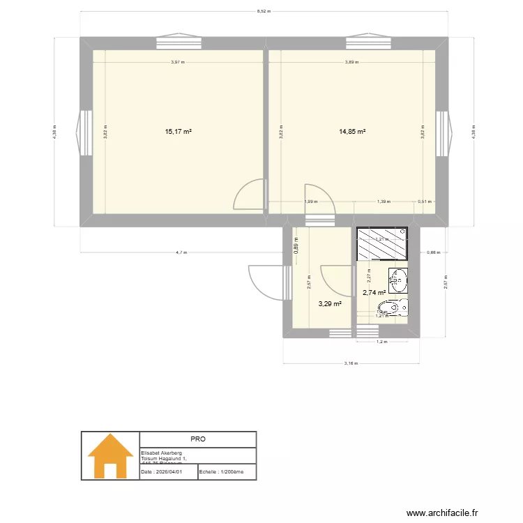 Plan general. Plan de 4  et 36 m²