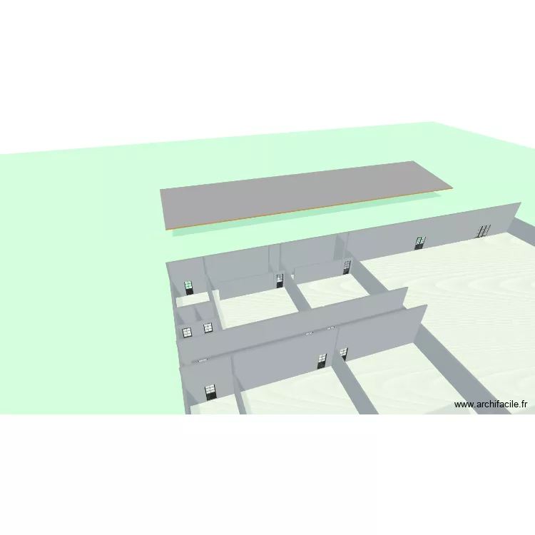 Buvette. Plan de 14  et 1220 m²