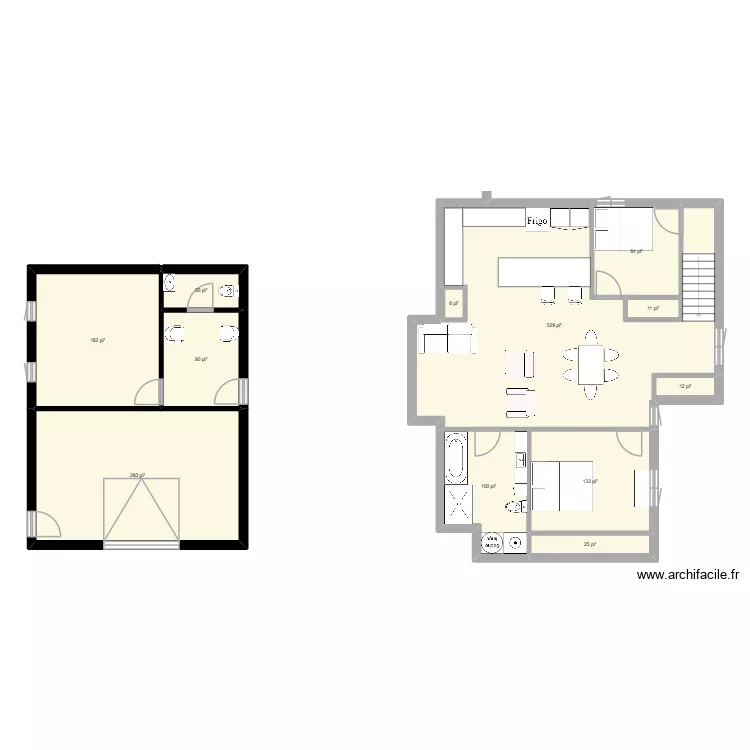 Maison3. Plan de 12 pièces et 138 m²