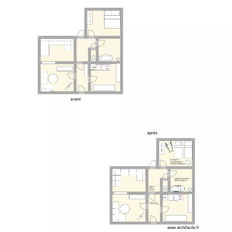 Chez M. Hammouti. Plan de 16  et 114 m²