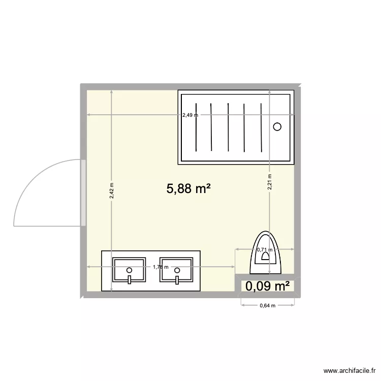SORRENTE POUTCHIT. Plan de 2 Pièces et 6 m² SORRENTE POUTCHIT. Plan de 2 Pièces et 6 m²