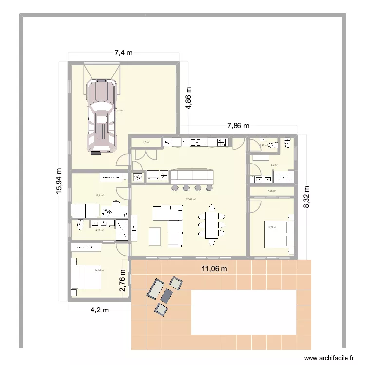 Perso4. Plan de 11 et 154 m² Perso4. Plan de 11 et 154 m²