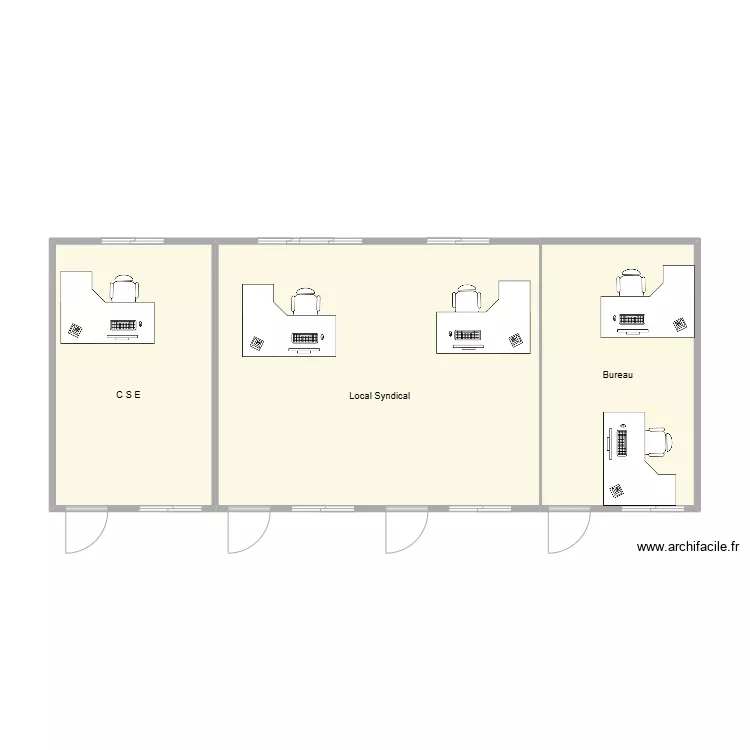 Aile EST - R+1. Plan de 