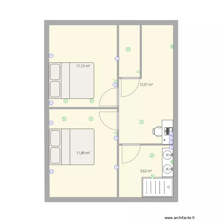 ETAGE EMMA. Plan de 4 Pièces et 41 m² ETAGE EMMA. Plan de 4 Pièces et 41 m²