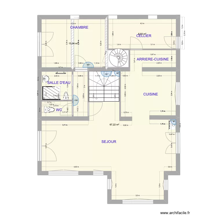 Rez de chauss&eacute;e cinq. Plan de 