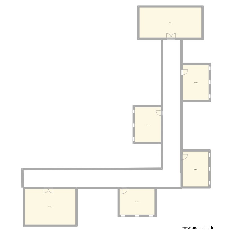 École. Plan de 6 pièces et 180 m2